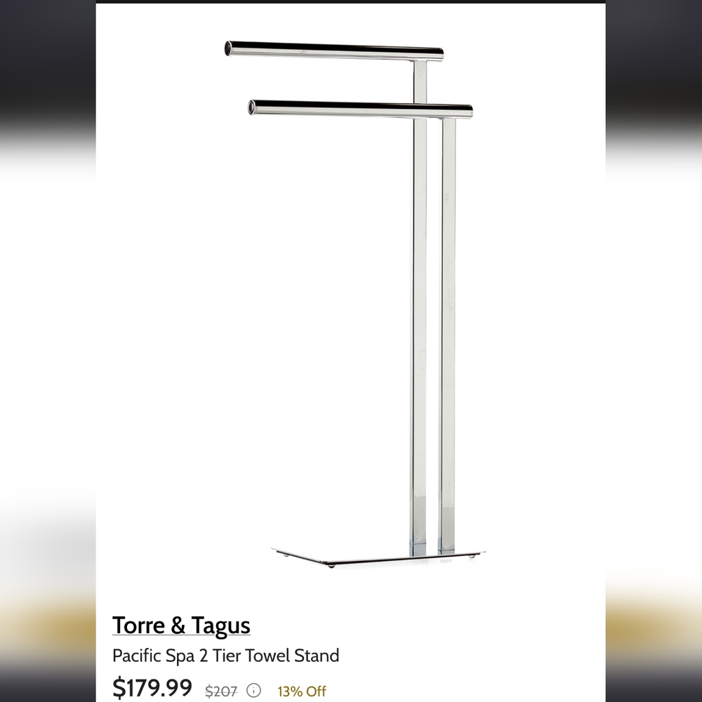 Torre & Tagus Pacific Spa 2-Tier Towel Stand